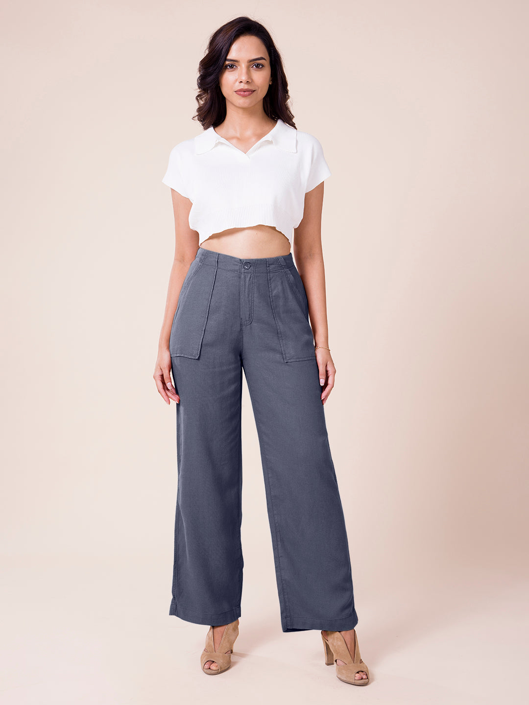 Buy Ecru Pants for Women by GO COLORS Online | Ajio.com